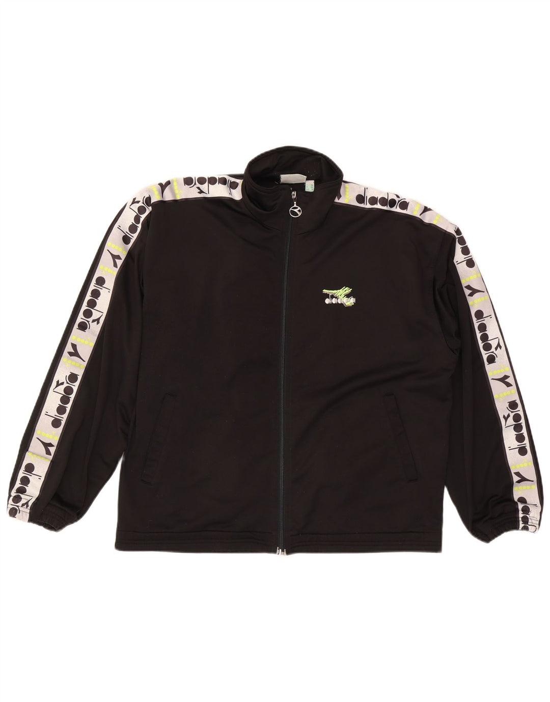 Diadora Veste de survêtement graphique pour homme UK 38 Medium Noir Colourblock