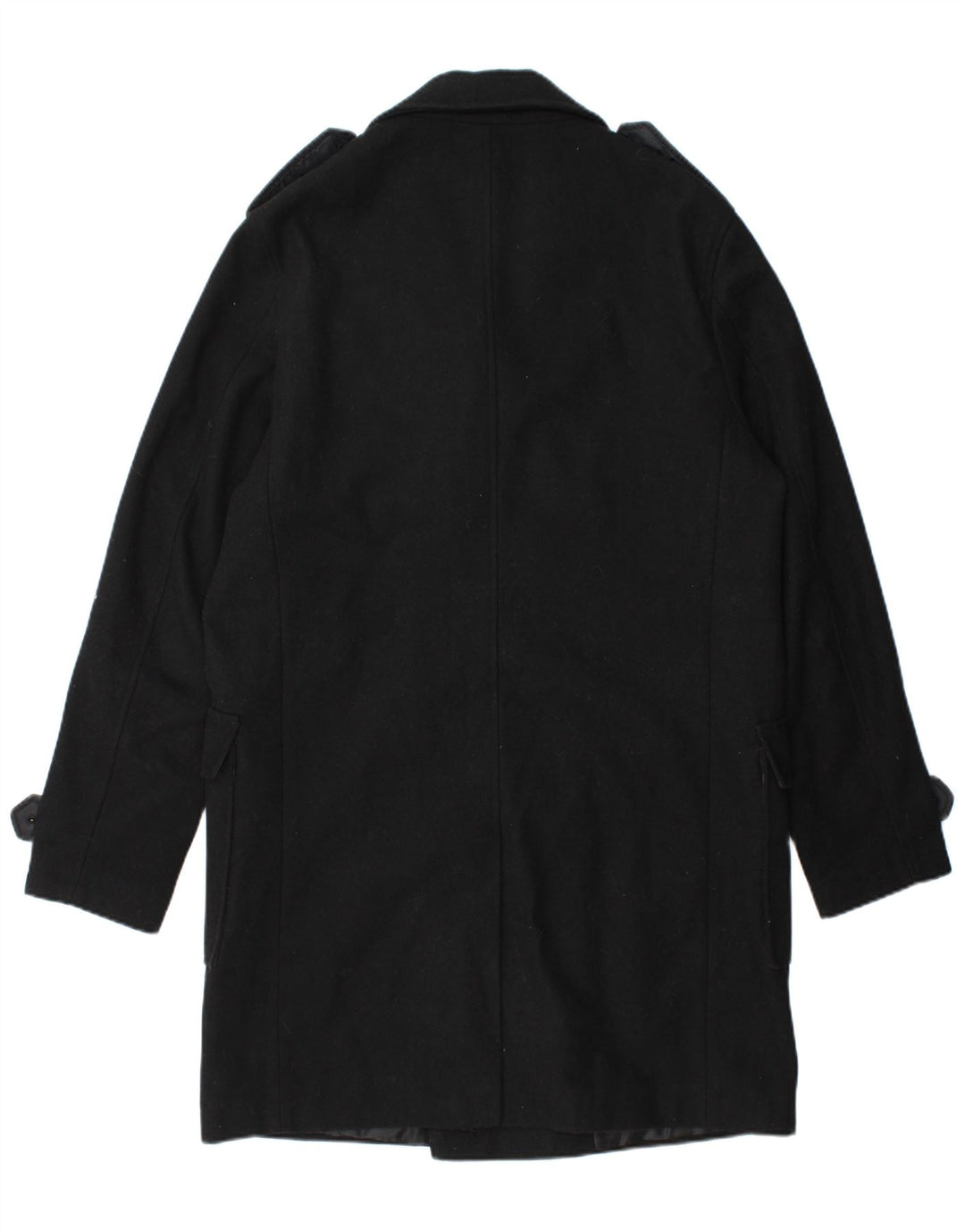 STANLEY ADAMS Manteau militaire à double boutonnage pour homme UK 40 Large Noir