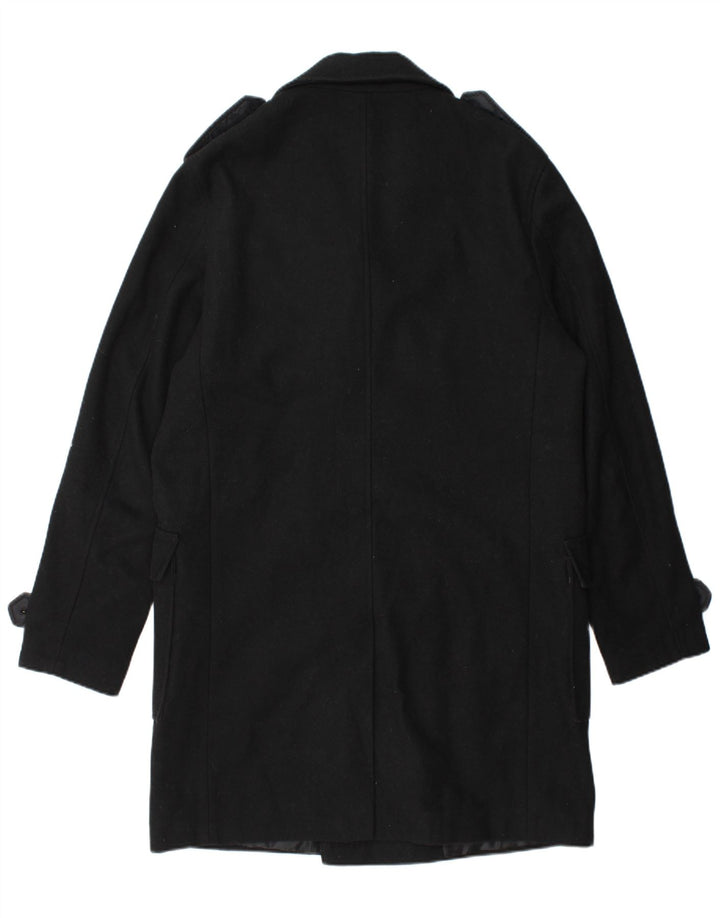 STANLEY ADAMS Manteau militaire à double boutonnage pour homme UK 40 Large Noir