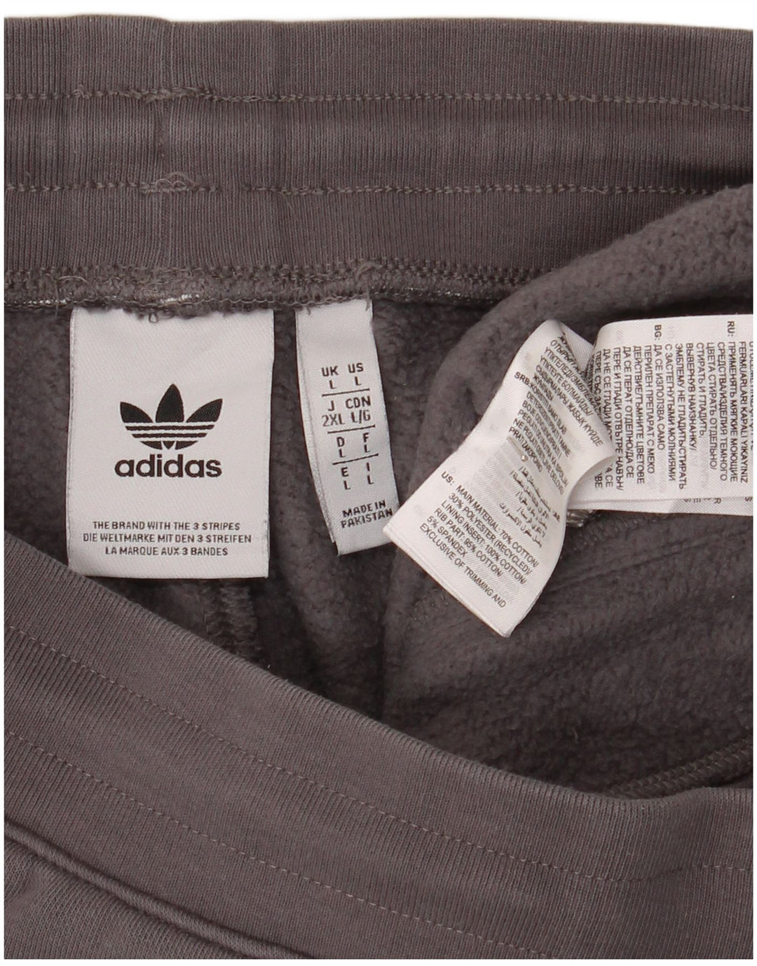 Adidas Pantalon de survêtement pour homme en coton gris Taille L