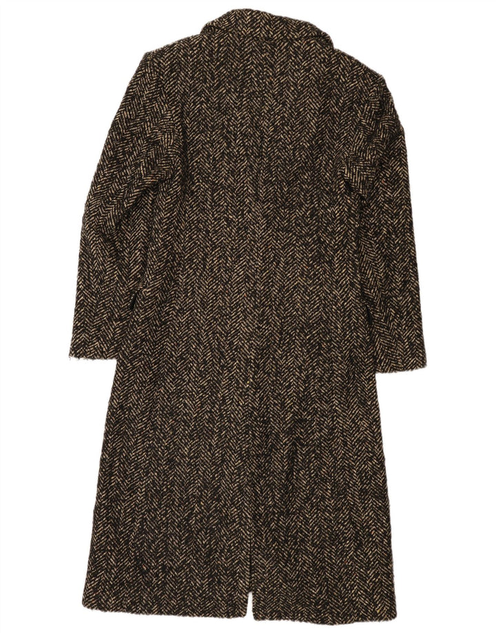 Zara Femme Pardessus UK 10 Petit Acrylique Noir À Chevrons