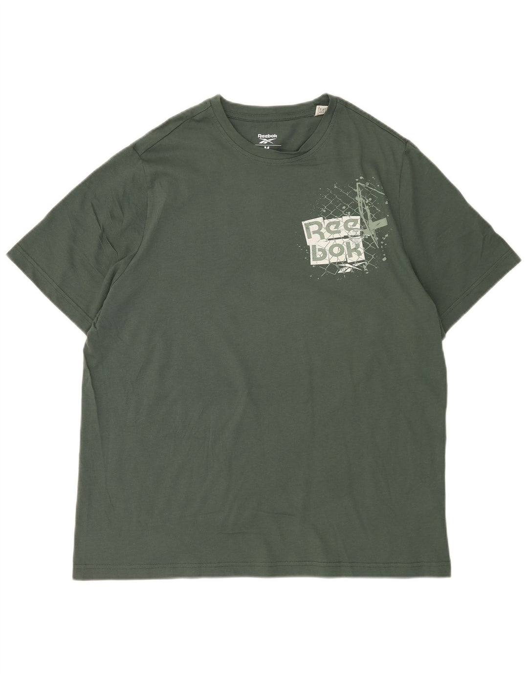 Reebok Tee-Shirt Graphic Homme Vert Moyen Coton