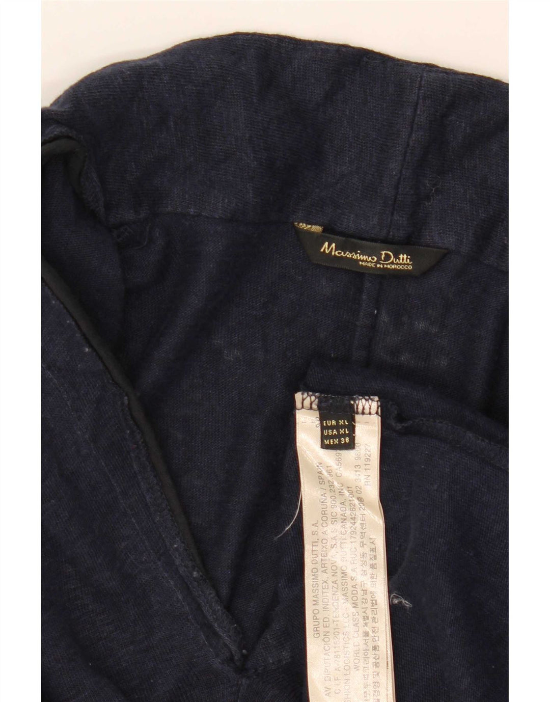 Massimo Dutti Chemisier Femme Top UK 18 XL Bleu Marine Lin