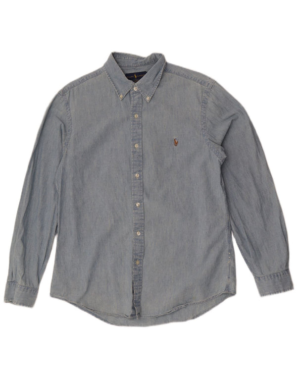 Ralph Lauren Chemise slim fit pour hommes en coton bleu moyen