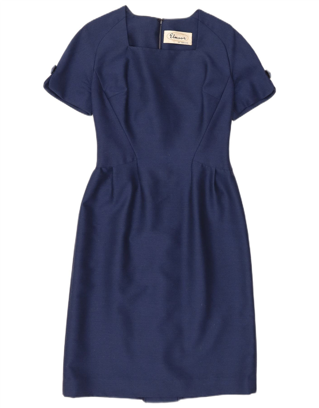 robe fourreau femme vintage UK 10 Petit Bleu Marine