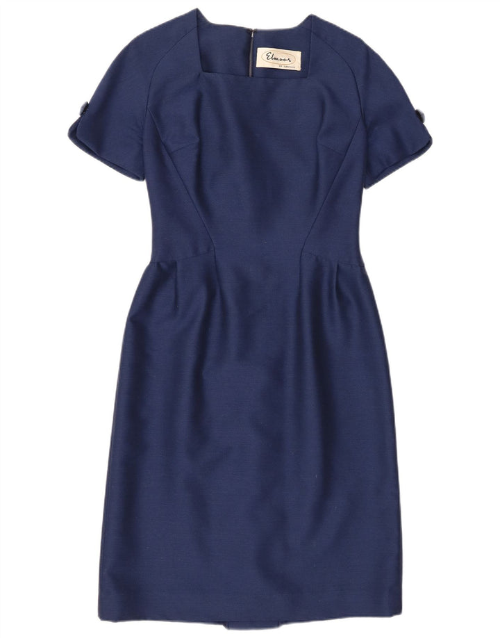 robe fourreau femme vintage UK 10 Petit Bleu Marine