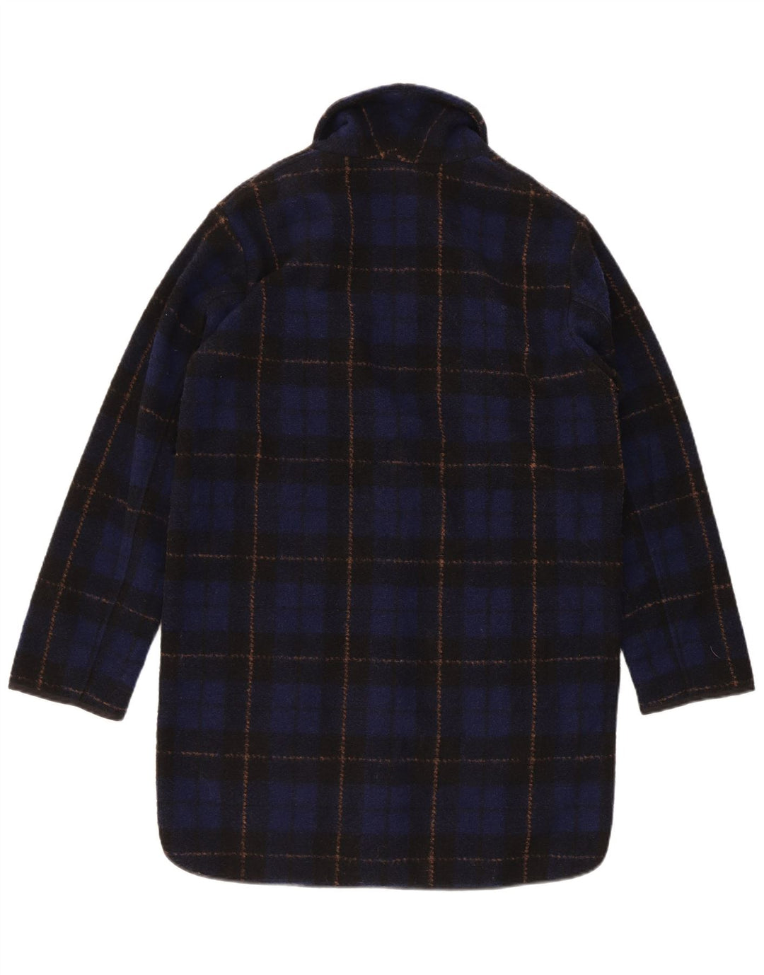 Woolrich Pardessus surdimensionné pour femme UK 6 XS Bleu marine à carreaux en polyester