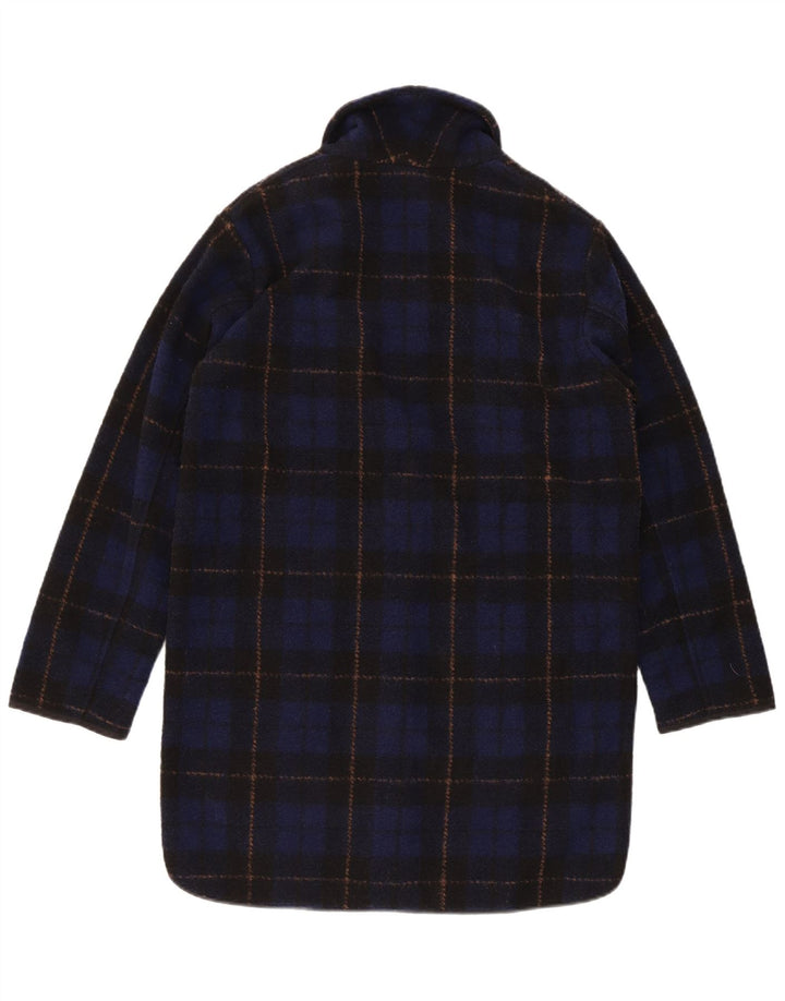 Woolrich Pardessus surdimensionné pour femme UK 6 XS Bleu marine à carreaux en polyester
