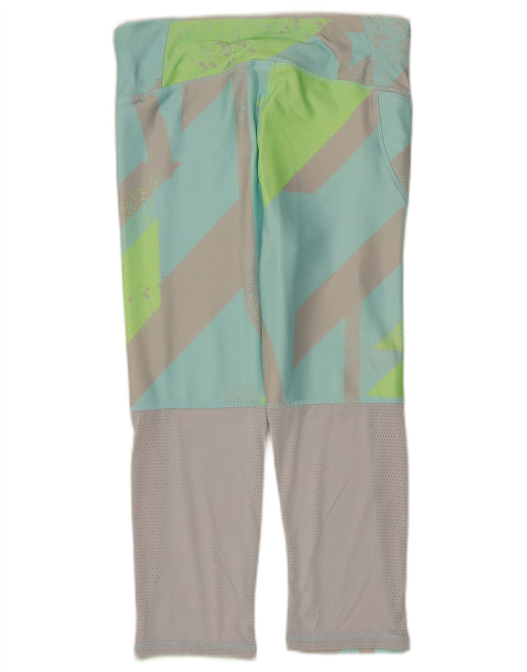 Reebok Leggings Capri Femme FR 12/14 Polyester Géométrique Turquoise Moyen