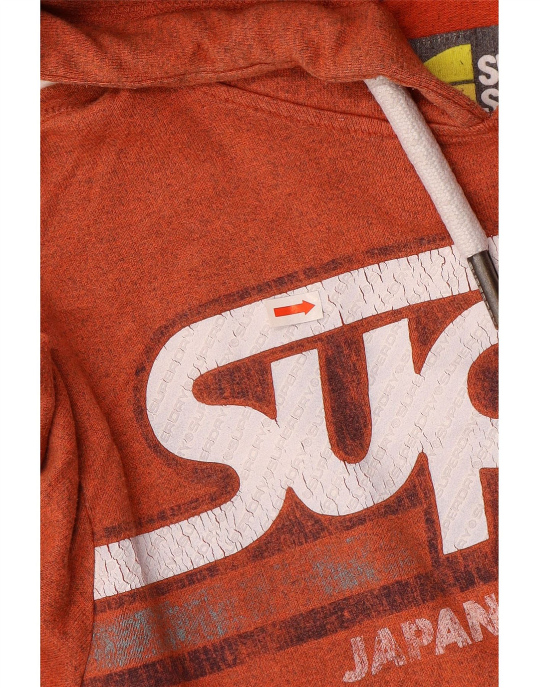 Superdry Pull à Capuche Graphique Homme Orange Moyen Coton