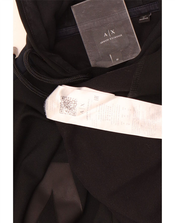 Armani Exchange Pull à Capuche Graphique Homme Noir Moyen Polyester