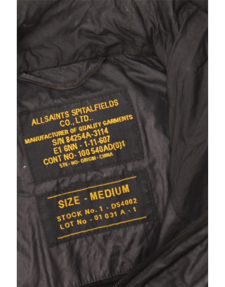 ALL SAINTS Veste utilitaire à capuche pour homme UK 38 Medium Noir