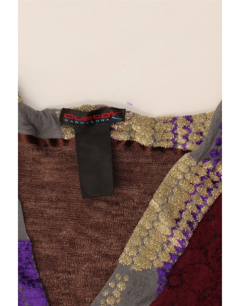 CUSTO BARCELONA Womens Long Sleeve A-Line Dress UK 4 XS Brown Colourblock Vintage Custo Barcelona and Second-Hand Custo Barcelona from Messina Hembry 