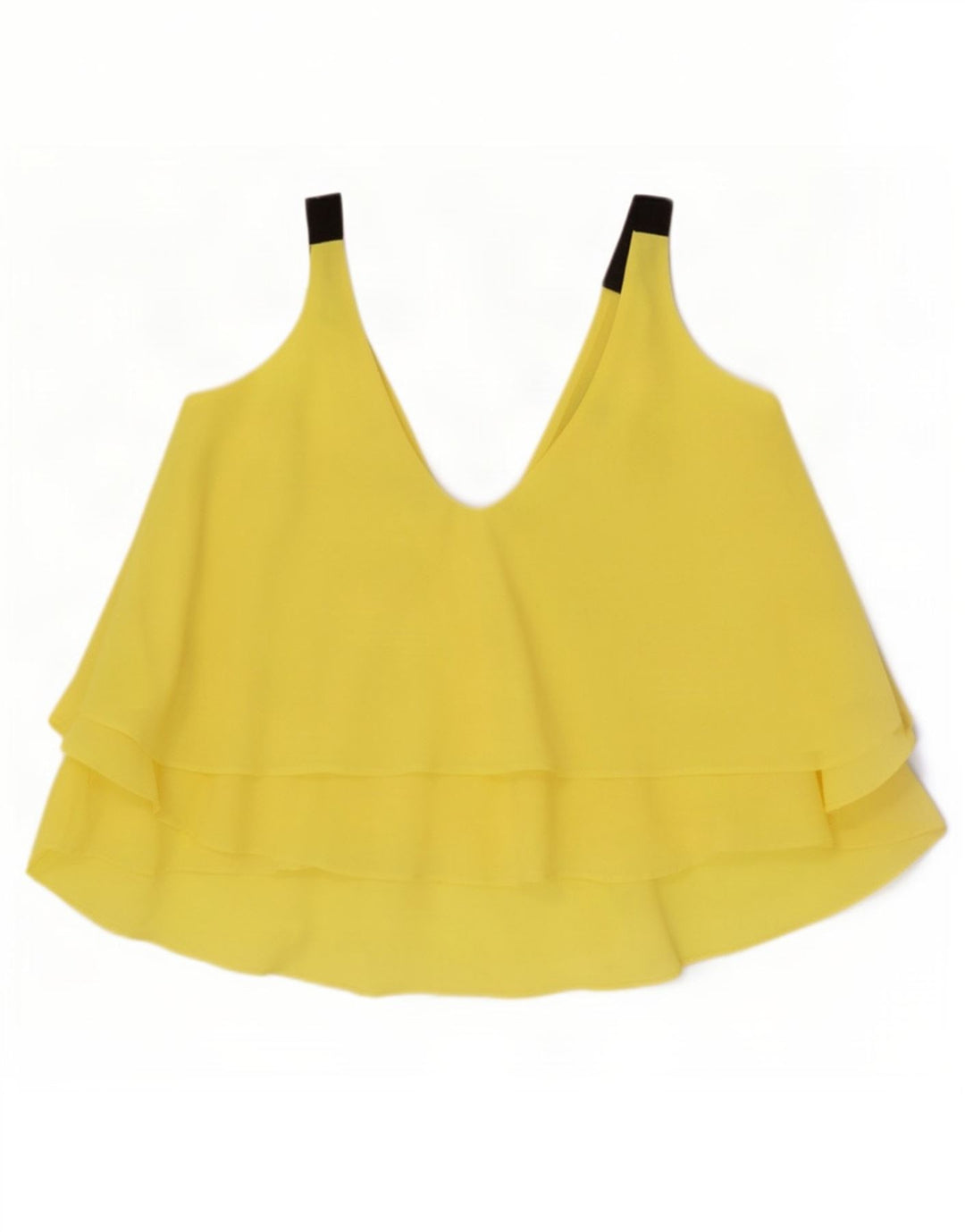 Zara Femme Haut Caraco Oversize UK 10 Petit Jaune Polyester
