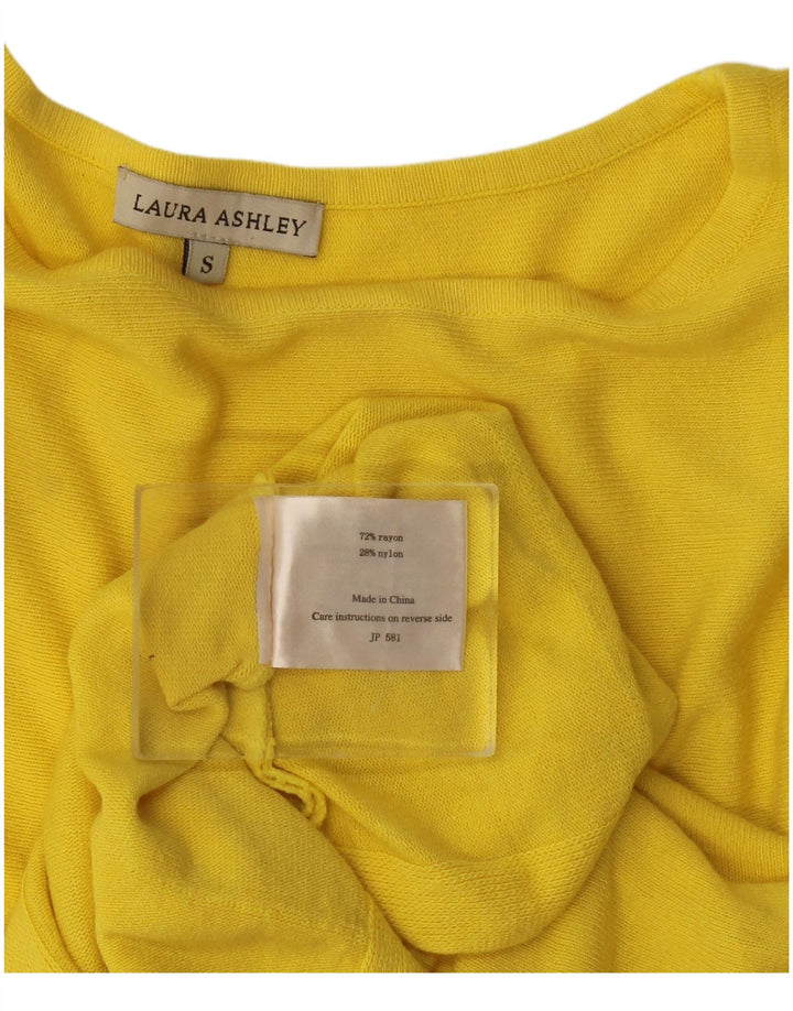 Laura Ashley Chemisier à volants sur le devant pour femme UK 10 Petite rayonne jaune