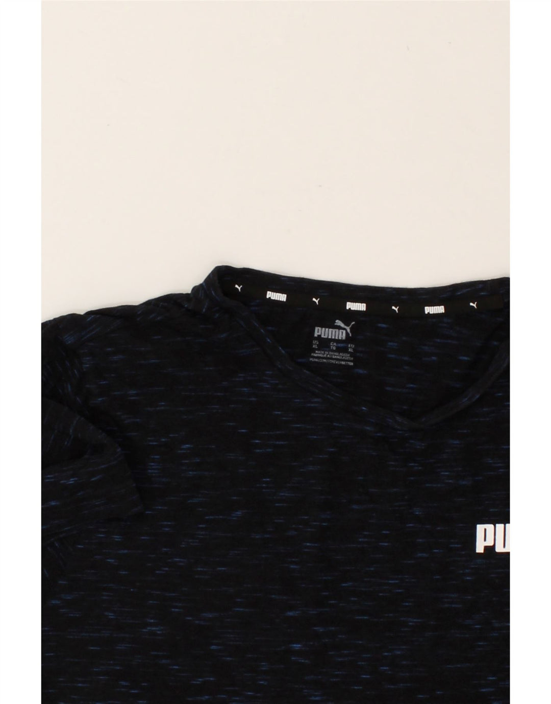PUMA Mens T-Shirt Top XL Black Flecked Cotton Vintage Puma and Second-Hand Puma from Messina Hembry 