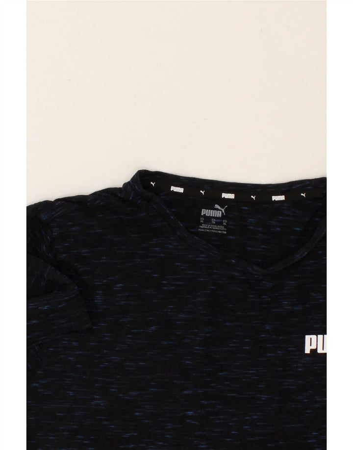 PUMA Mens T-Shirt Top XL Black Flecked Cotton Vintage Puma and Second-Hand Puma from Messina Hembry 