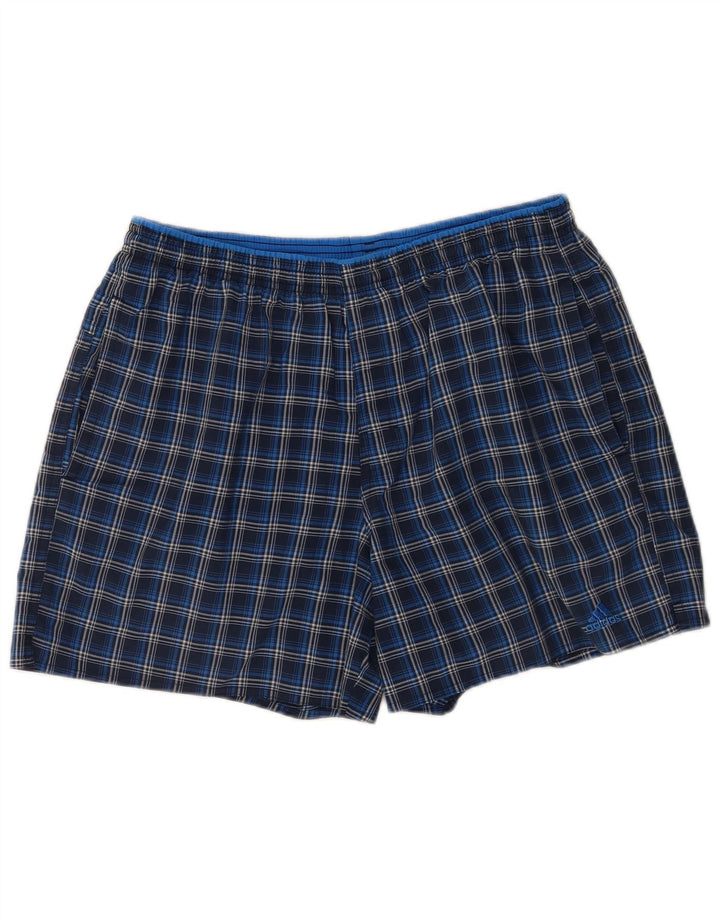 Adidas Short de Bain Homme Grand Bleu Marine à Carreaux Polyester