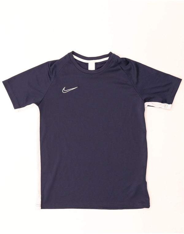 Nike Garçons Dri Fit T-Shirt Top 13-14 ans XL Bleu Marine Colorblock