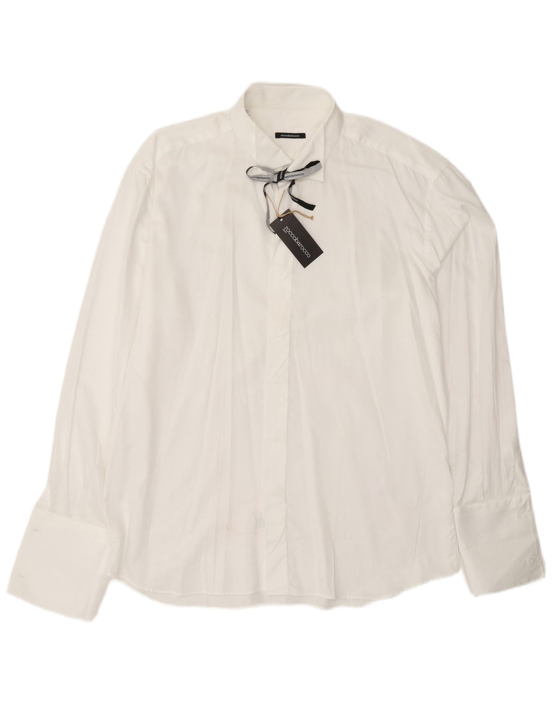 ROCCOBAROCCO Chemise formelle pour homme Taille 17 1/2 44 XL Blanc