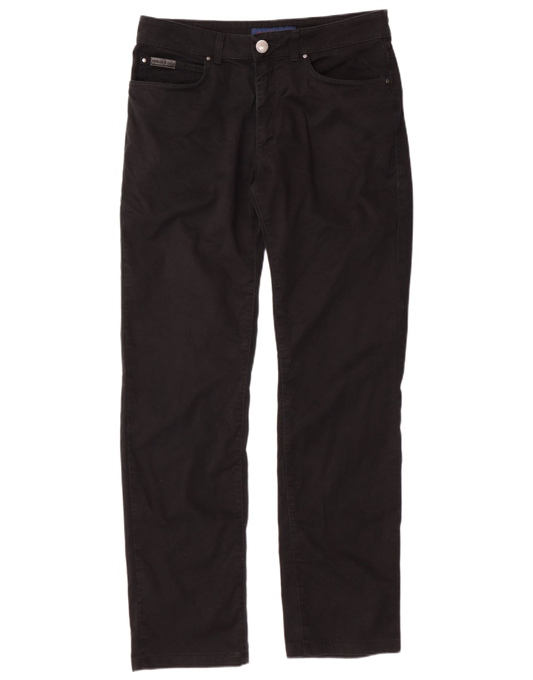 TRUSSARDI Pantalon décontracté droit pour homme W32 L30 Noir Coton