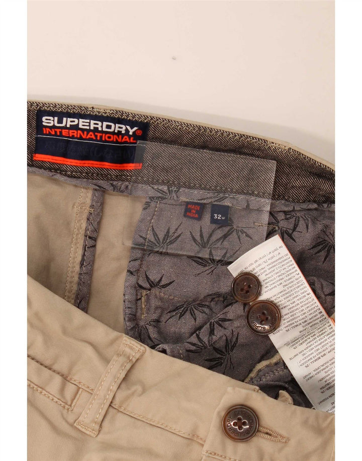 Superdry Short Chino W32 Homme Beige Moyen Coton