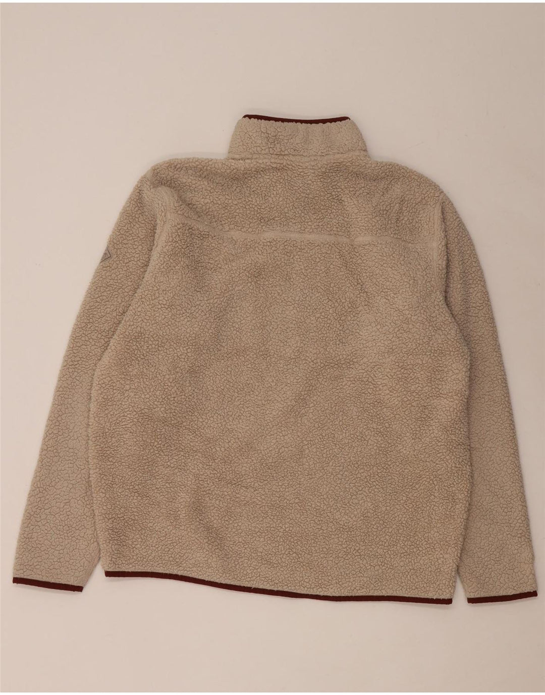 Eddie Bauer Pull polaire à col zippé pour homme Large Beige Polyester