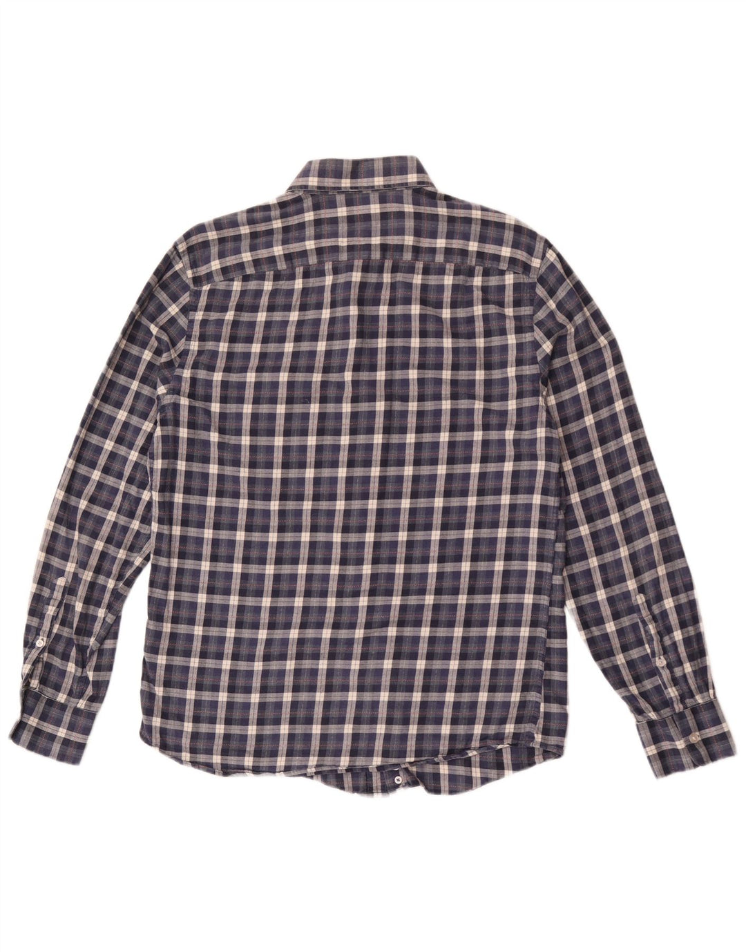 Reiss Chemise en flanelle coupe classique pour hommes, grand carreaux en coton bleu marine