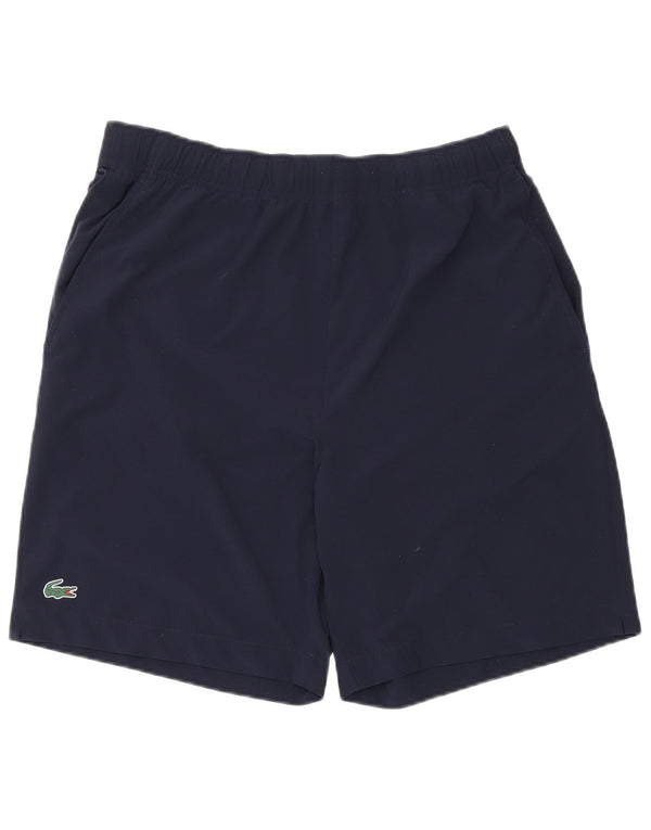 Lacoste Short de sport graphique pour homme Taille 4 Polyester bleu marine moyen