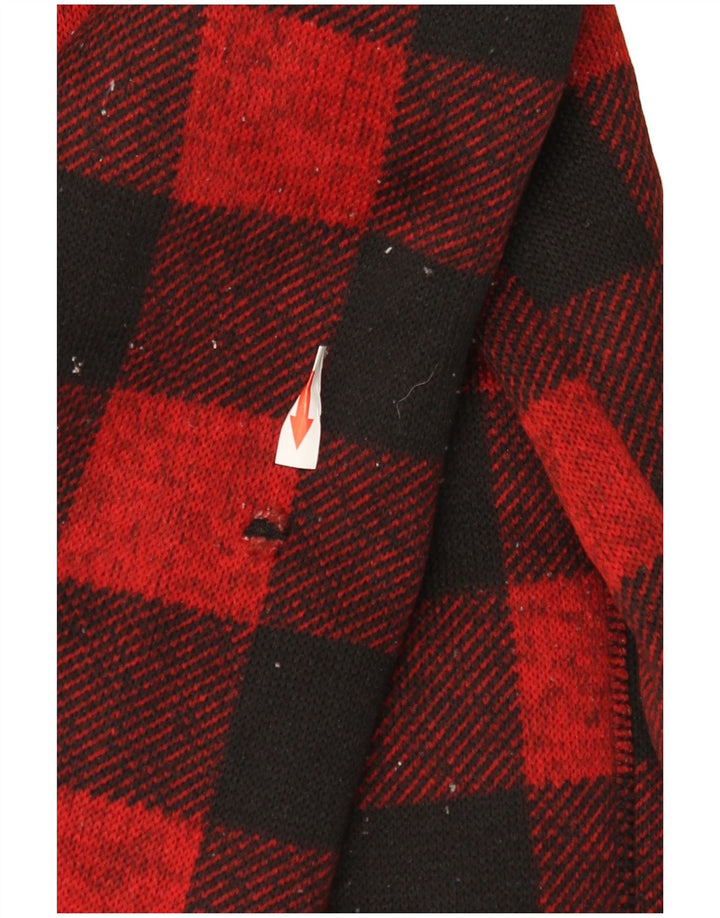 Mountain Warehouse Pull à capuche zippé Sherpa pour homme, motif vichy rouge moyen