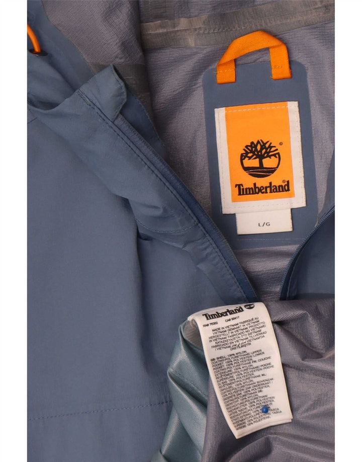 Timberland Veste de pluie à capuche pour homme UK 40 Large Bleu Nylon