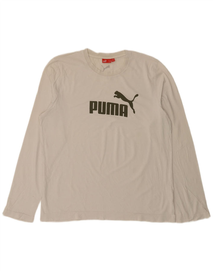 Puma Haut graphique à manches longues pour homme XL Blanc