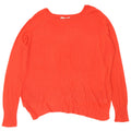 Zara Pull surdimensionné à col bateau pour femme UK 10 Petit Orange