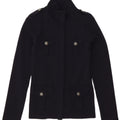 Blauer Cardigan Femme Pull UK 10 Petite Laine Bleu Marine