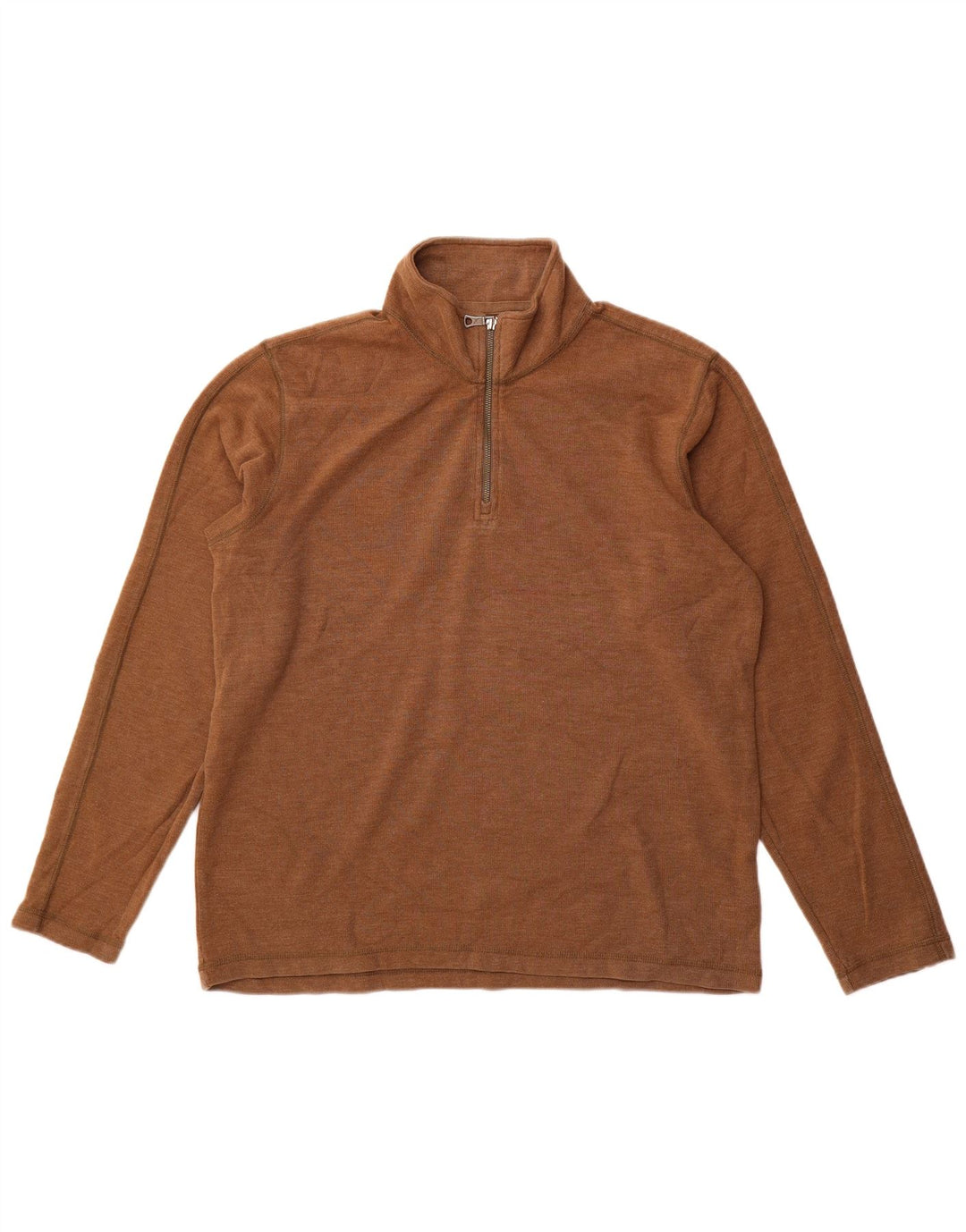 Eddie Bauer Sweat-shirt à col zippé pour homme en coton marron Taille L