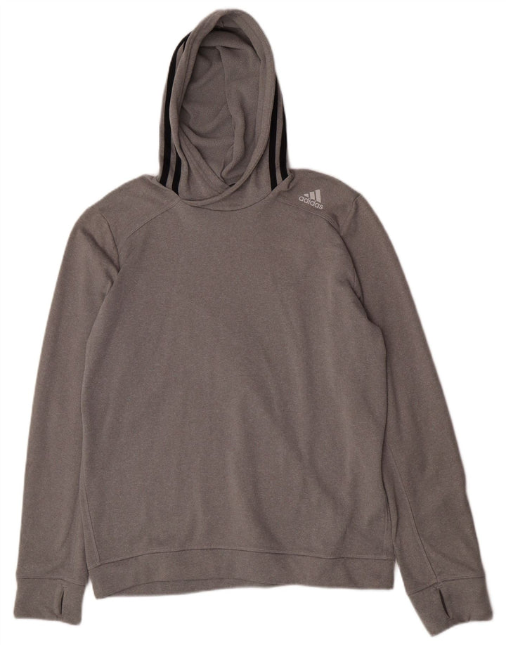 Adidas Pull à capuche pour homme Large Gris Moucheté Polyester