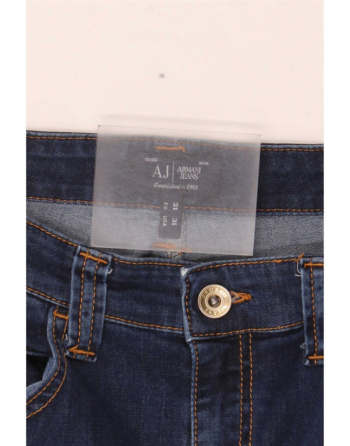 Armani Femme Jean Droit W31 L32 Bleu Marine Coton