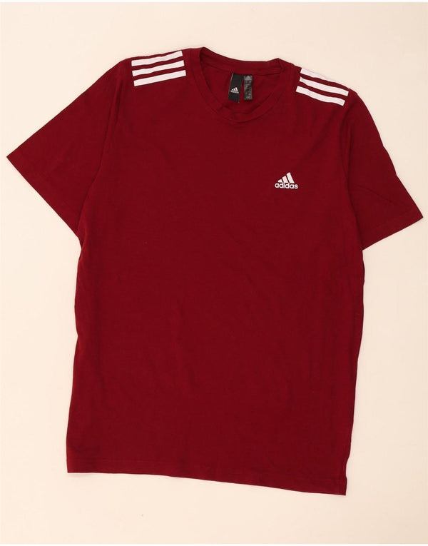 Adidas T-Shirt Homme Haut Large Coton Bordeaux