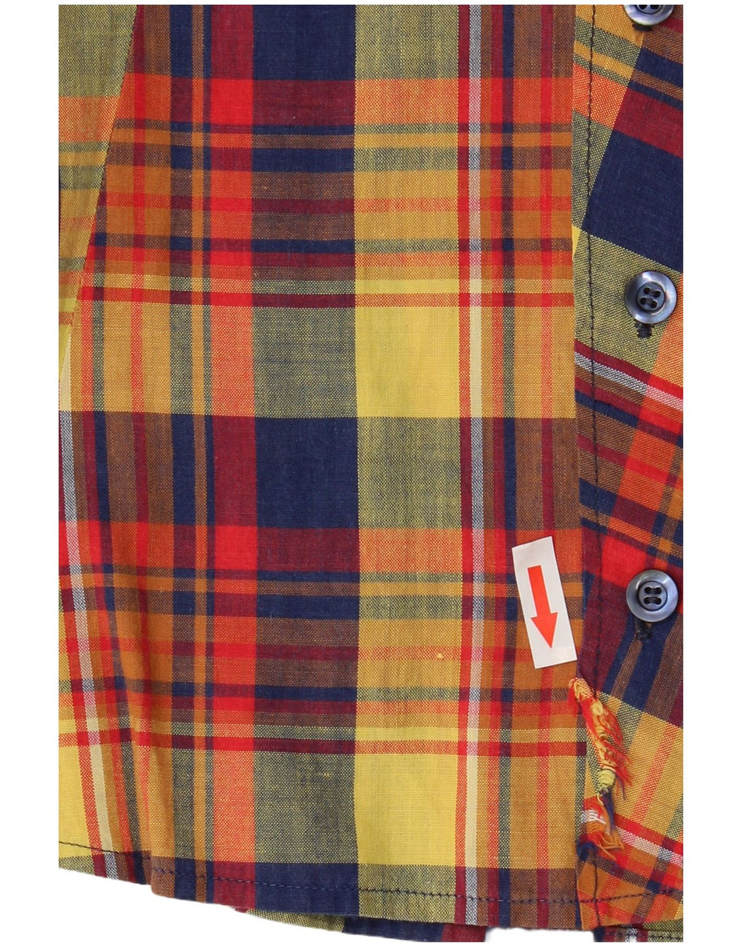 VINTAGE Chemise à manches courtes femme UK 10 Petit carreaux multicolores