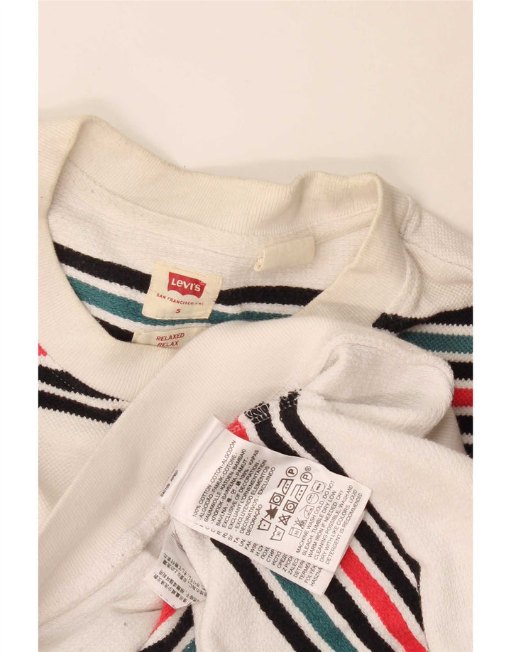 Levi's Sweat-Shirt Relaxed Homme Petit Blanc Rayé Coton