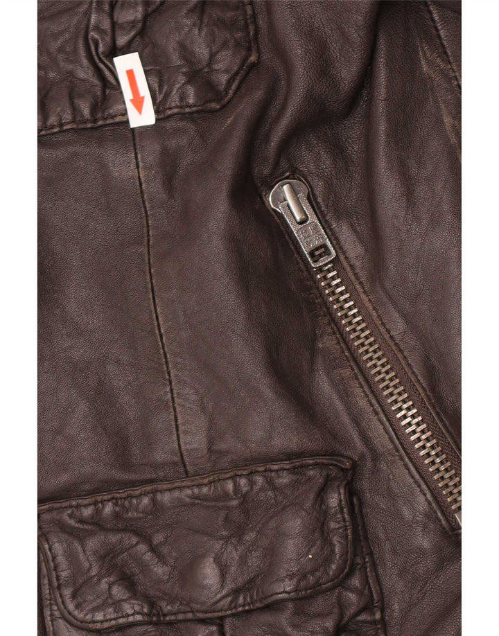 Superdry Veste en cuir militaire pour homme UK 42 XL Marron