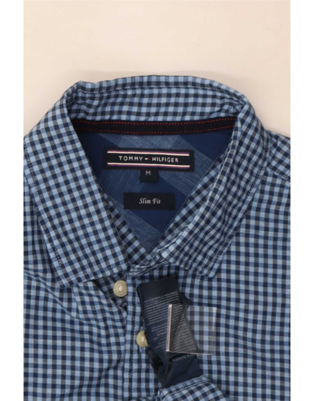 Tommy Hilfiger Chemise Slim Fit Homme Bleu Moyen Vichy Coton