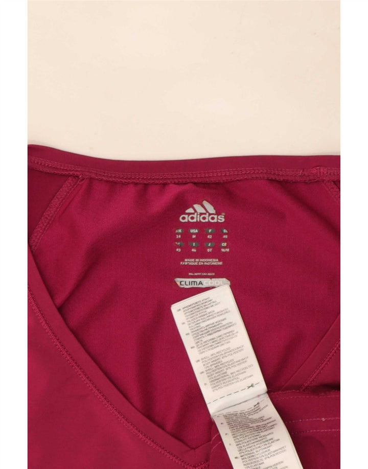 Adidas Femmes Climacool T-Shirt Top UK 14 Rose Moyen Polyester