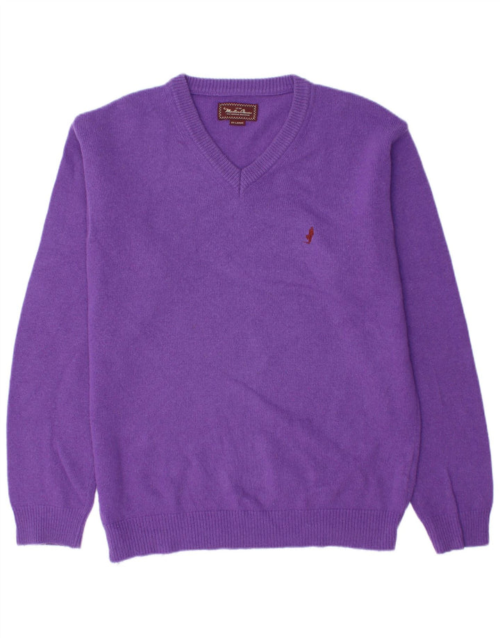Marlboro Classics Pull col en V pour homme 2XL Violet Laine
