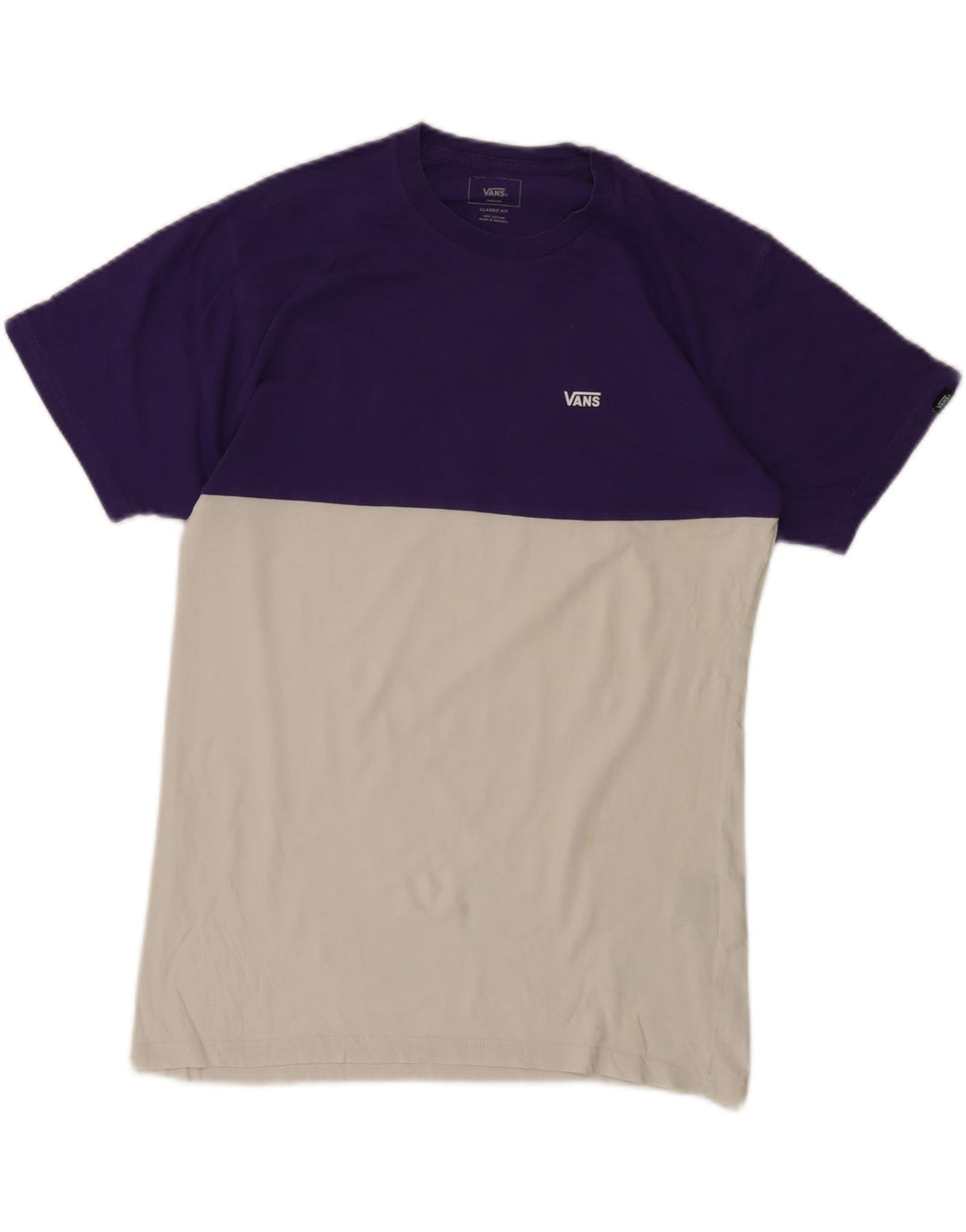 Vans T-shirt coupe classique pour homme en coton color block blanc moyen