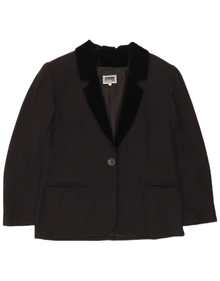 Luisa Spagnoli Veste Blazer 1 Bouton Femme IT 50 Grand Acétate Noir