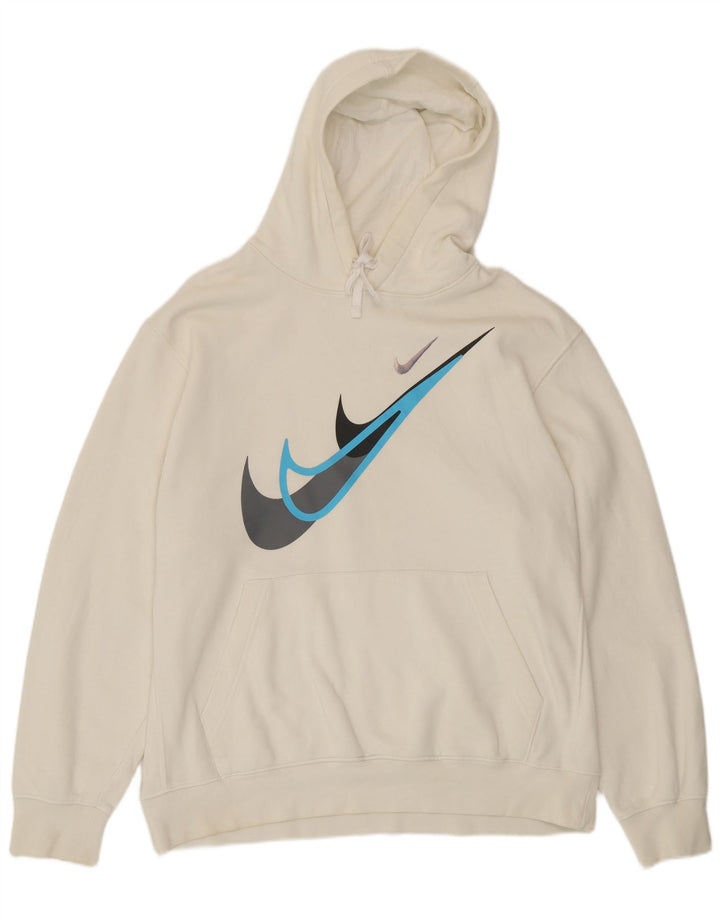 Nike Pull à capuche graphique pour homme Grand coton blanc