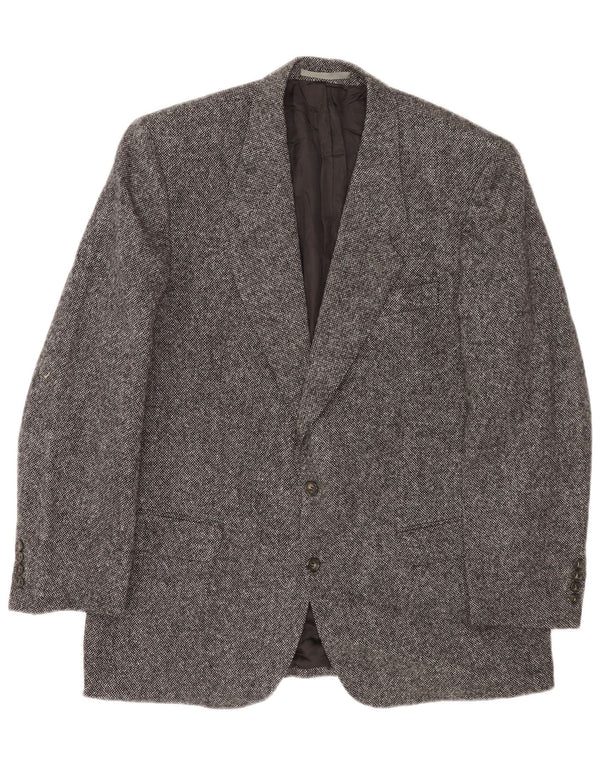 Burberry Veste Blazer 2 Boutons Homme UK 40 Grande Laine Grise Mouchetée