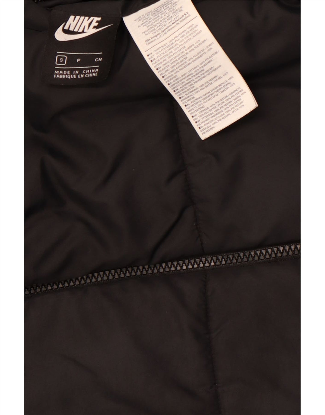 NIKE Veste matelassée réversible à capuche pour femme UK 10 Small Noir Polyester