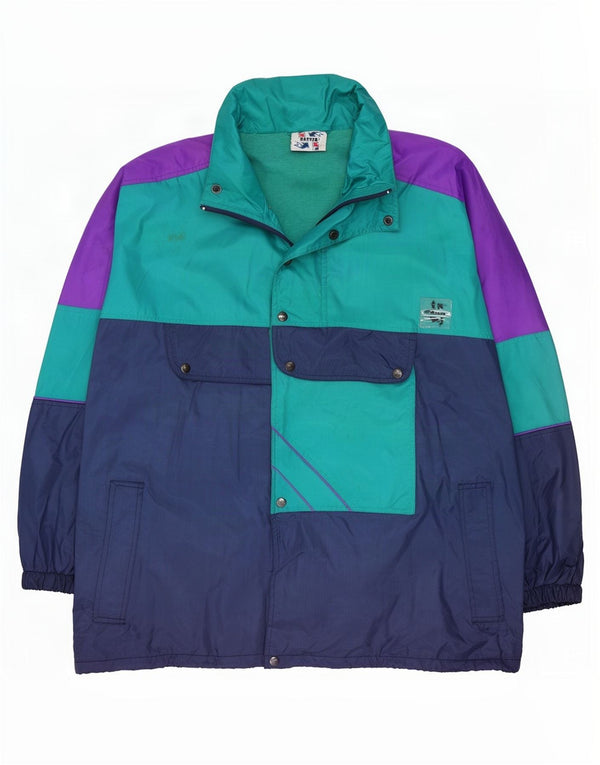 Master Veste de survêtement à capuche pour homme XL Bleu Colorblock Nylon
